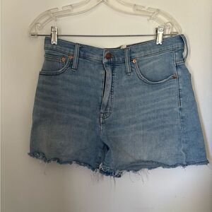Madewell High-Rise Denim Shorts Size 30 Light Wash Cutoff